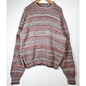 Vintage Alps‎ Sweater Mens XL Multicolor Marled Knit Crewneck 90s Pullover Flaw